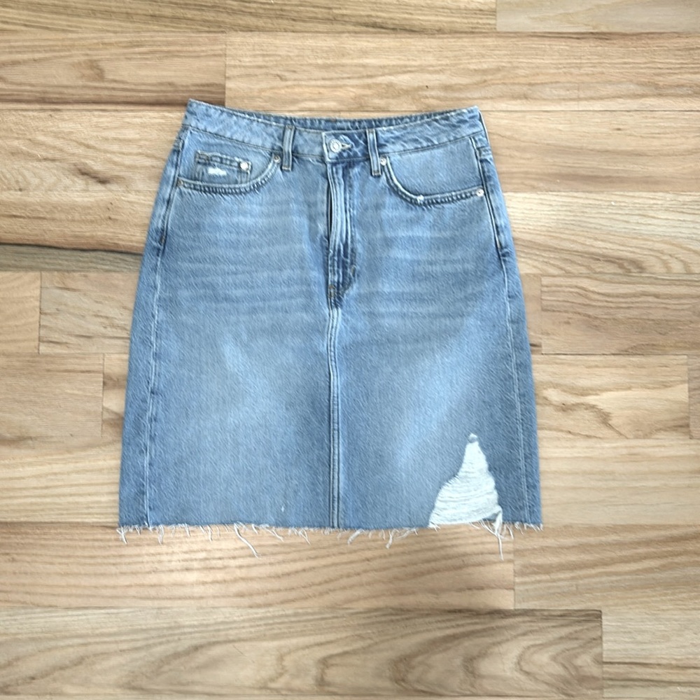 Distressed Jean skirt